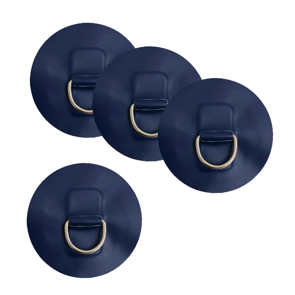 4 Pieces Stainless Steel D Ring Pad Patch for Surfboard PVC Inflatable Boat Dinghy Kayak SUP Durable & Long Lasting