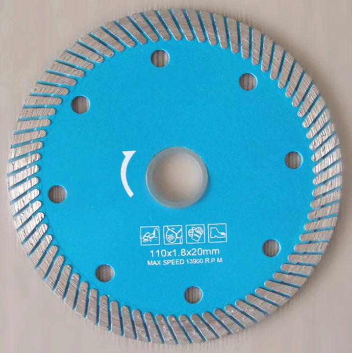 

4" Thin Diamond Turbo Saw Blade for Dry Cutting Granite 110*1.8*20mm