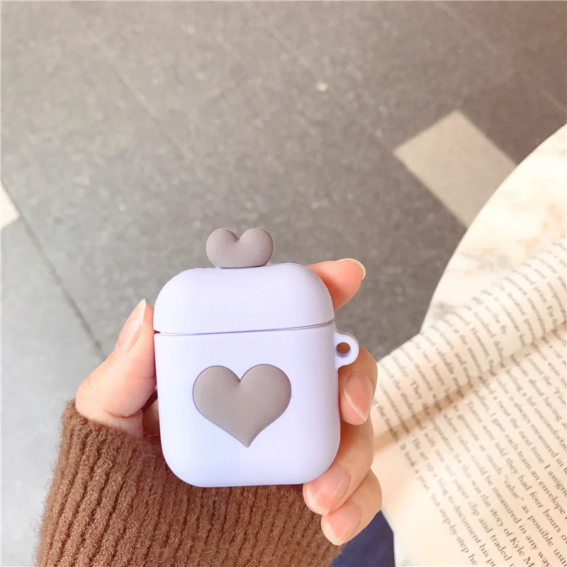 Для AirPods 2 Чехол Love Heart Patternn Bluetooth беспроводные наушники чехол для Apple Airpods зарядная коробка силиконовый защитный чехол