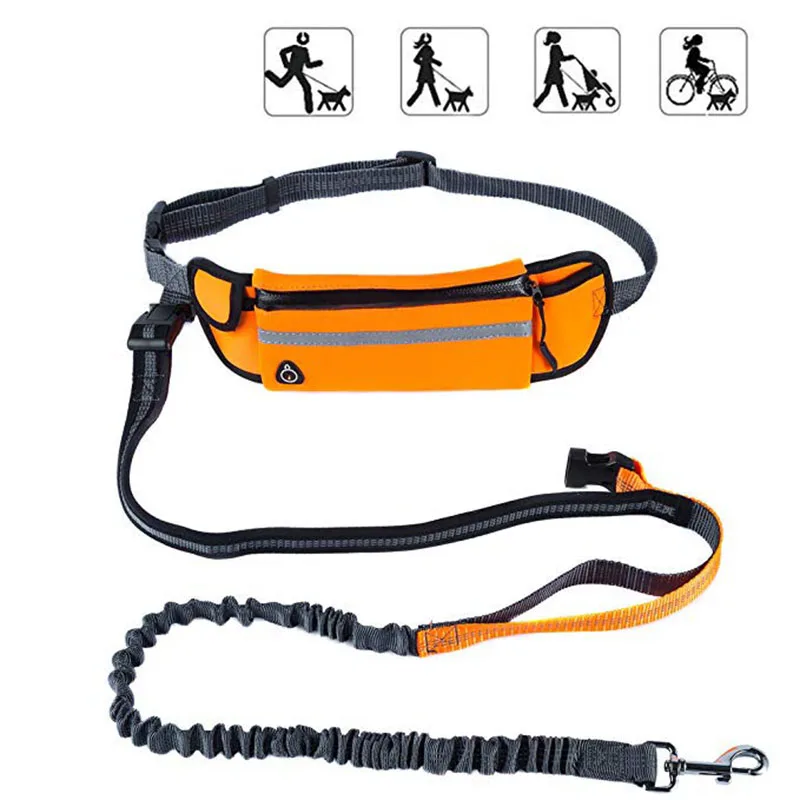Adjustable Hands Free Dog Leash Waterproof Sport Running Pocket Waist Bag Retractable Walking Belt Jogging Pet Lead Belts (10)
