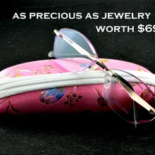 Clara Vida драгоценные женские фиолетовые линзы без оправы, бескаркасные алмазные очки для чтения+ 1+ 1,5+ 2+ 2,5+ 3+ 3,5+ 4