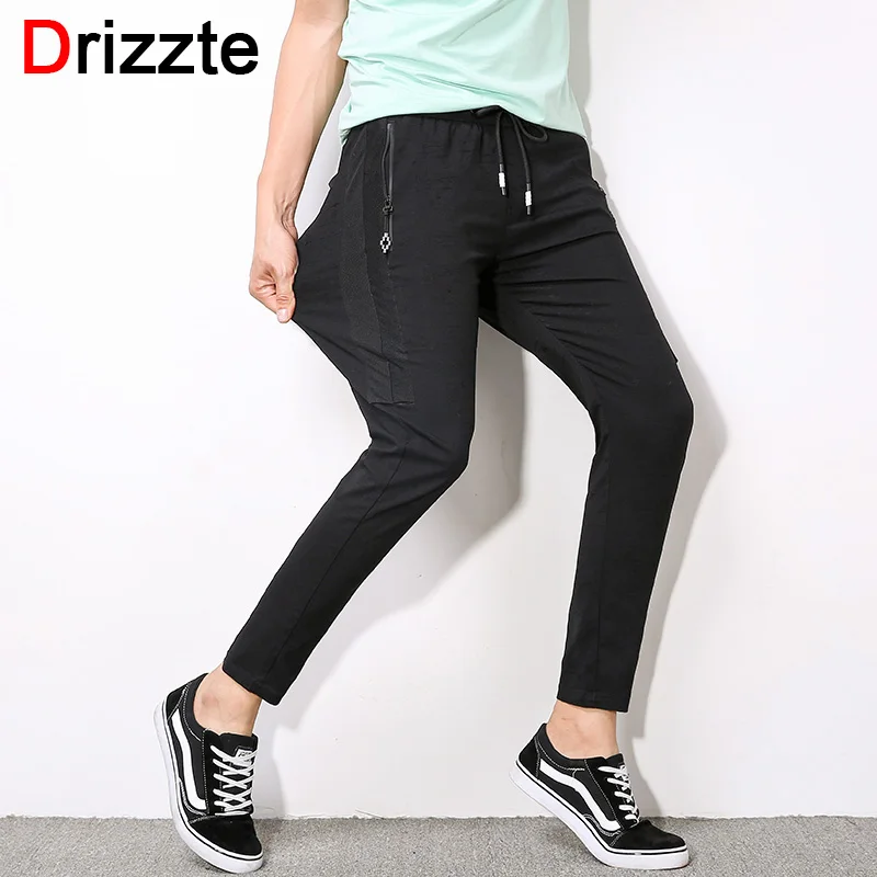 Drizzte Mens Zip Pocket Stretch Ankle Length Jogger Pants
