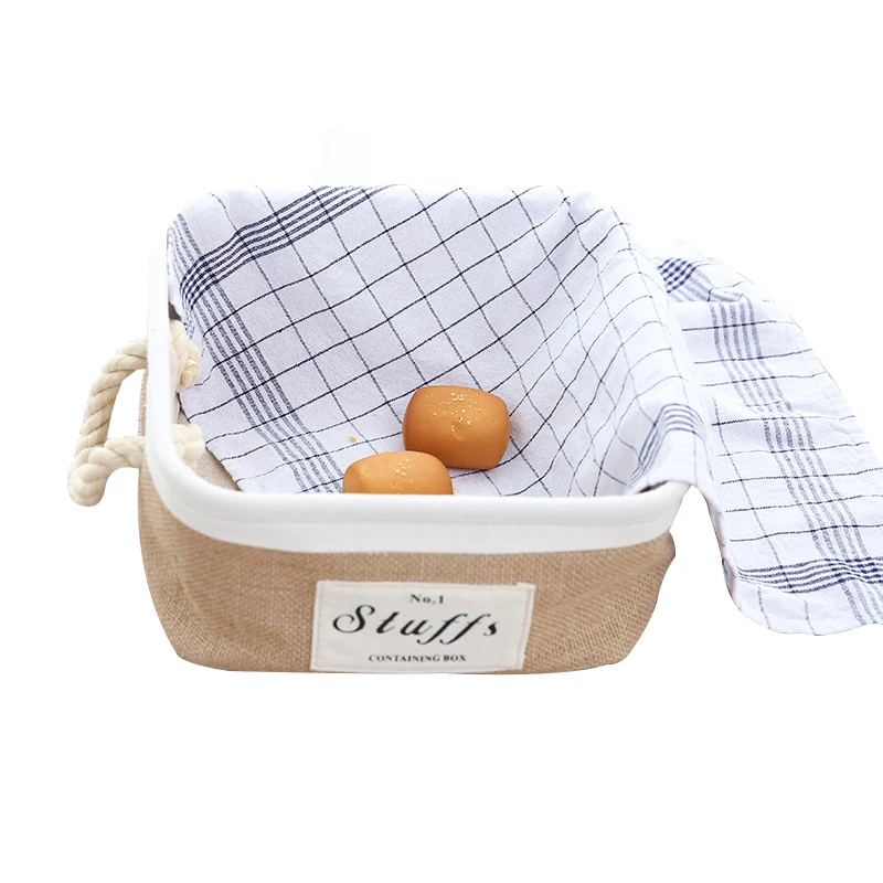 Children Toy Storage Basket Desktop Canvas Storage Box Home Debris