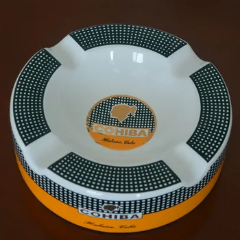 

High-definition fashion Middle Size 4 Holder Bone China Ceramic Round Cigar Ashtray