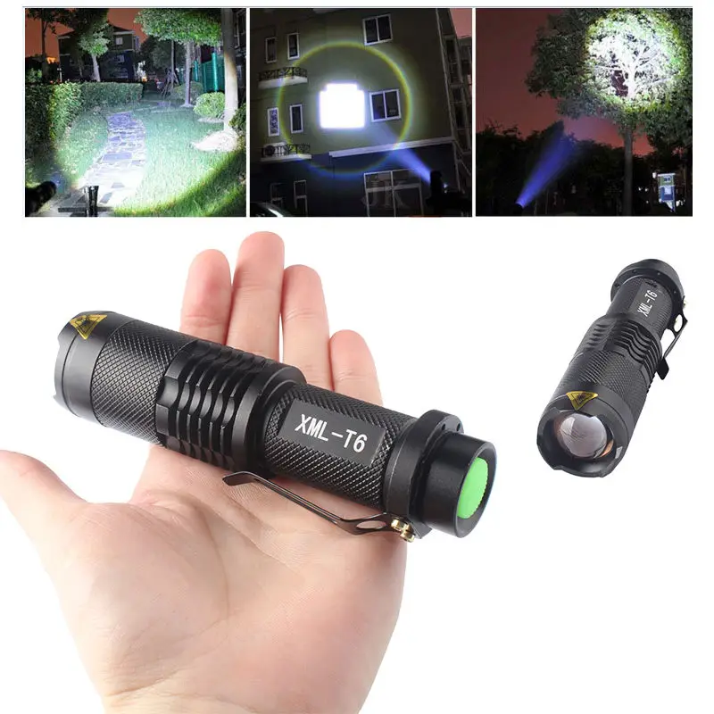 Mini 2500LM 5Mode CREE XML T6 LED Adjustable Focus Al Flashlight Torch Light 8