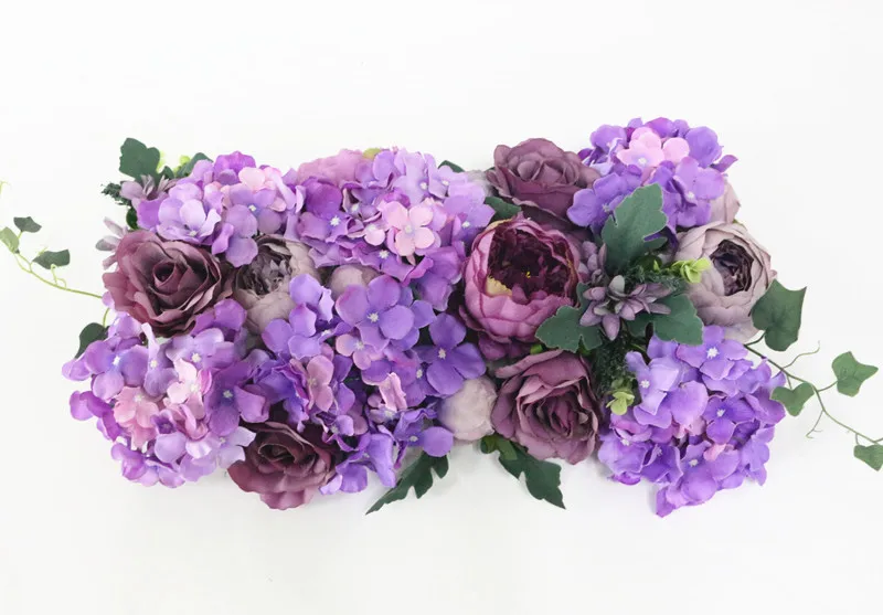 Flone Artificial Road Flower Row Silk Flower Hydrangea Peony Rose Flowers Wedding Arch Road Lead Home Hotel Party DIY Decor  (4)