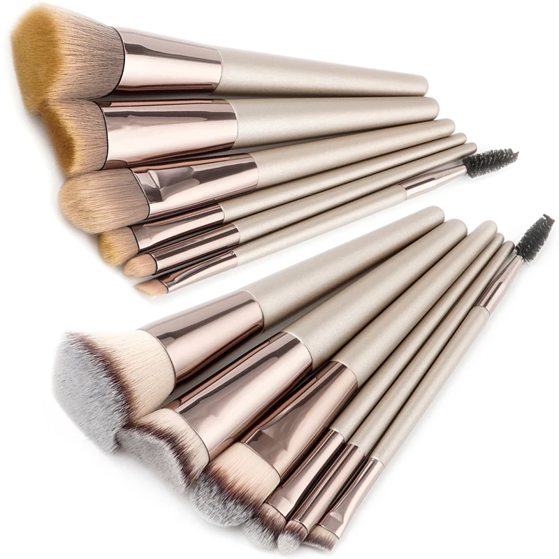 

6 Pcs Champagne Makeup Brushes Set Cosmetics Foundation Eyeshadow Eyeliner Lip Makeup Brush Kit For Women Make up Tools