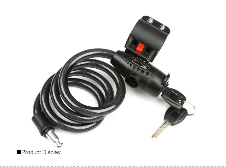 Coolchange Mountain Bike Bicycle Lock Anti theft Locks Electric Cable Lock Steel Wire Lock