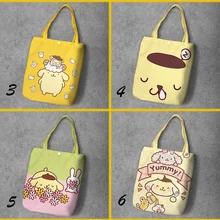 POM PURIN мультяшная Студенческая печатная переработанная Холщовая Сумка для покупок большая емкость настраиваемая Сумка-тоут модная женская Повседневная сумка через плечо