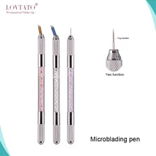 Две функции игла для татуажа бровей постоянный макияж машинки для татуировок микроблейдинг Наложение теней инструменты с 2 иглы для татуажа Tebori машина 3d