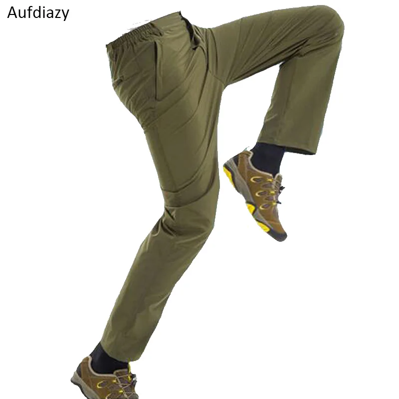 Aufdiazy Mens Summer Breathable Quick Dry Hiking Pants Men Elastic