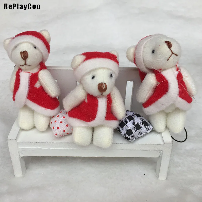 

100PCS/LOT Joint Ted Bear Plush Toy Cute Animal Stuffed Pink 7cm Doll Teddy Bears Plush Pendant Kids Toys Wedding Gifts HMR037