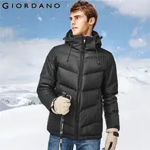 Giordano мужской пуховик со съёмным капюшоном из натурального утиного пуха,выполнен в двух цветовых вариантах