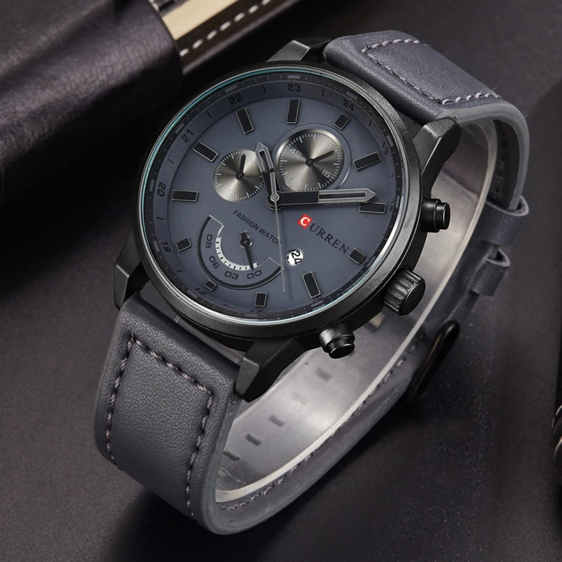 CURREN Relogio Masculino мужские часы Топ бренд класса люкс кожа модные повседневные спортивные часы кварцевые часы мужские военные наручные часы