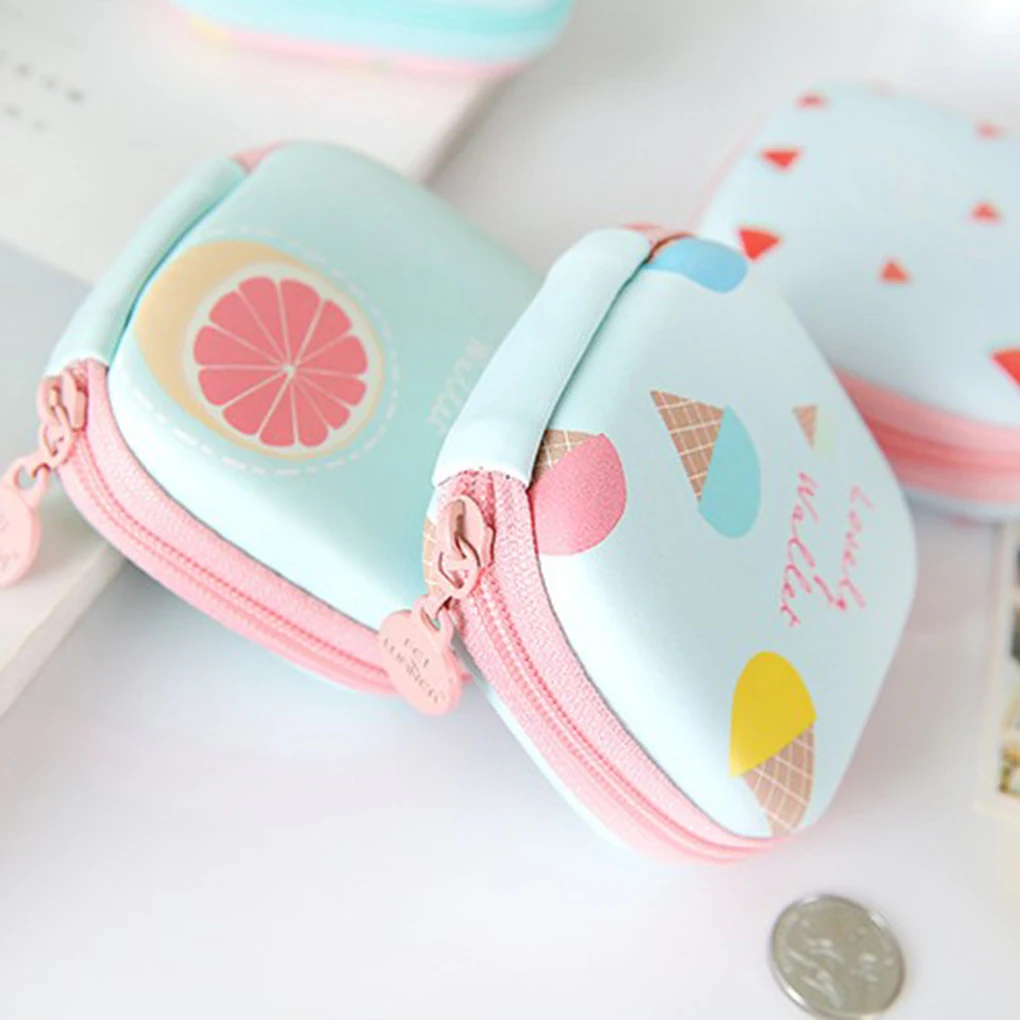 ساحة البسيطة لطيف سماعة Box ليتل الطازجة سستة الأطفال محفظة نسائية للعملات المعدنية مفتاح تخزين محفظة كيس مزموم هدية