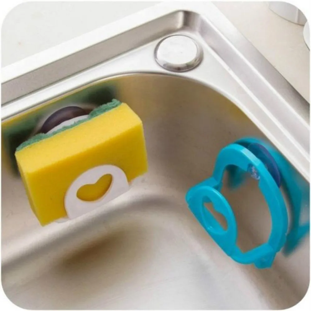 Kitchen Towel Rack Hanging Holder Convenient Sponge Holder Suction Cup Sink Hanger Plastic Kitchen Tools Wall Mounted Type