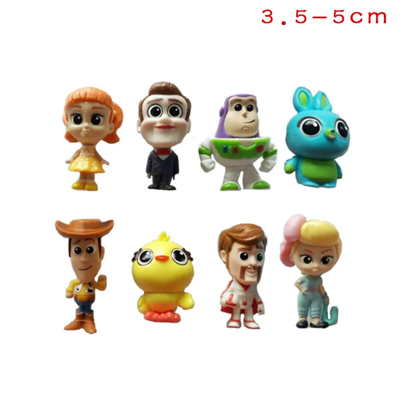 

8pcs/set Toy Story 4 Doll Forky Buzz Lightyear Cartoon Woody Jessie Slinky Dog Action figure collectible toys for children