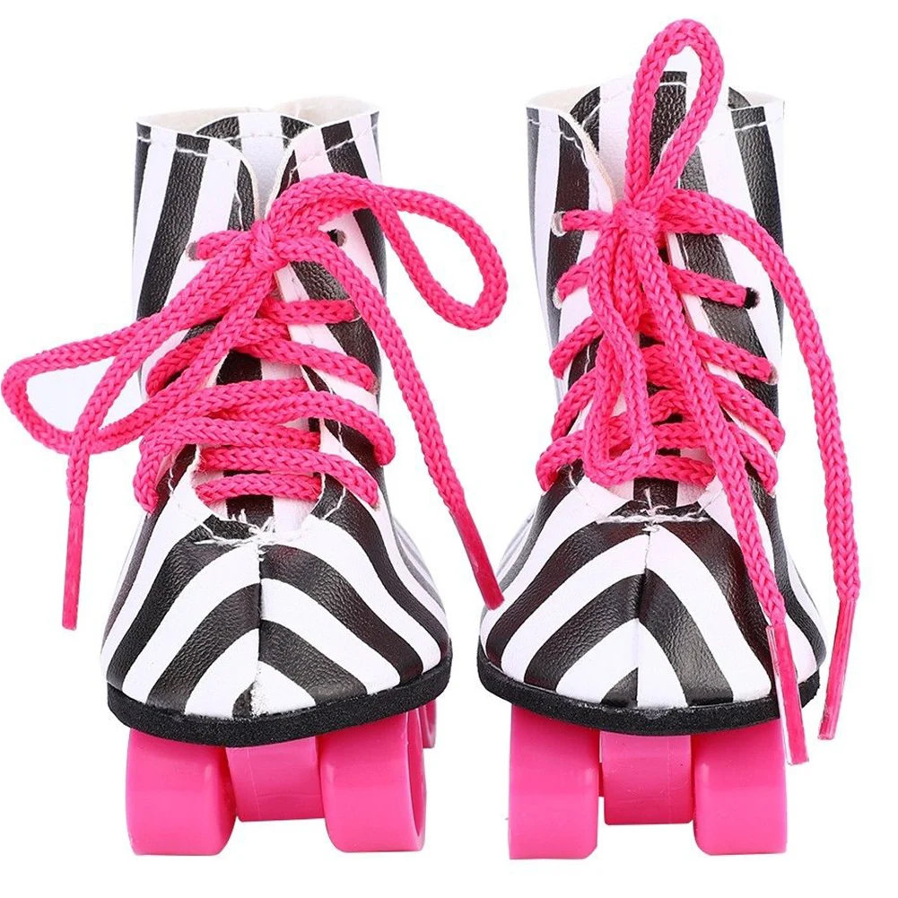 Birthday Entertainment Roller Skates Skateboard Glitter Toys Accessory Gift Shoes Baby Fashionable For 18inch American Dolls