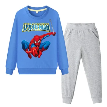 

Drop Shipping Kids Sport Tracksuit Boys Spiderman Clothes Set Girls Sets Children Clothing Baby 100%Cotton Costume Outfits DY056
