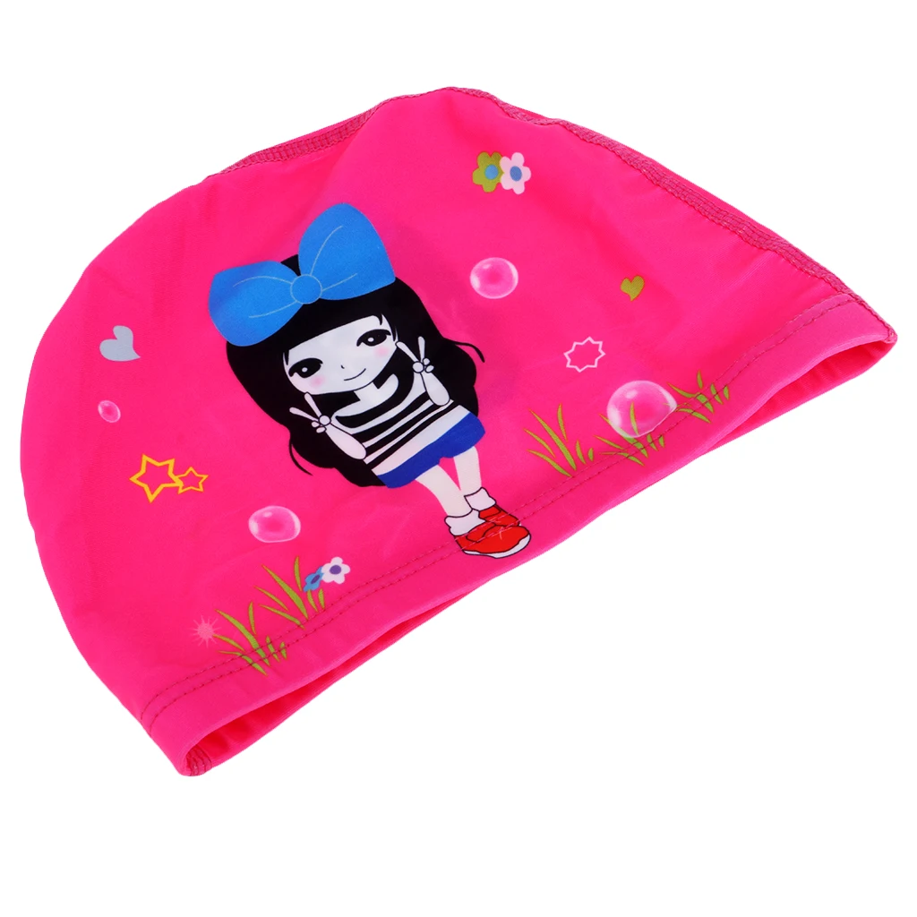 Girl Boy Cartoon Swimming Hat UV Protection Quick-Dry Swim Pool Caps with Cute Girls Elephant Print Kids Watersports Bath Beach