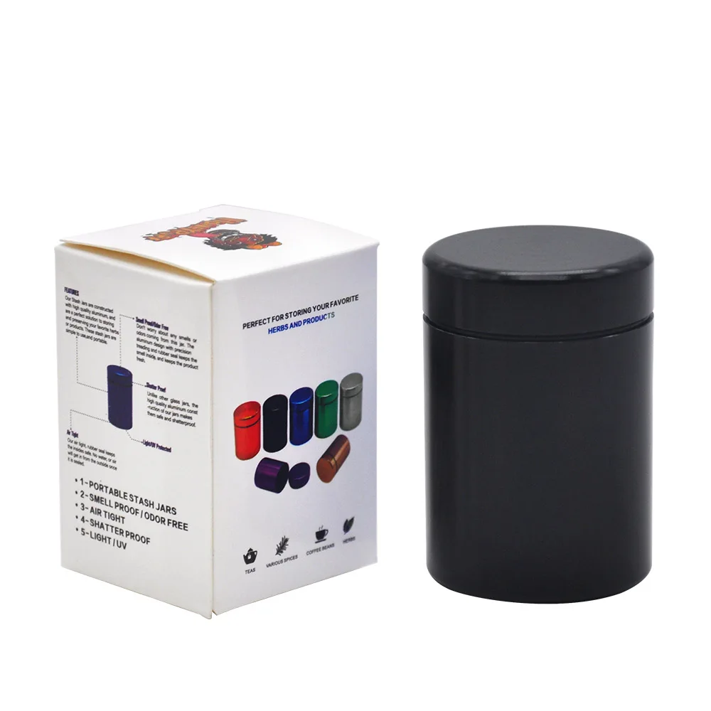 HORNET Pill Box водонепроницаемый герметичный алюминиевый чехол для лекарств держатель бутылки Контейнер для хранения бутылок - Цвет: Black With Box