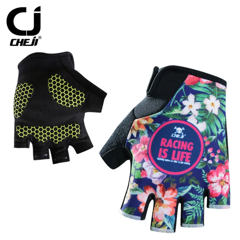 Half Finger Bicycle Gloves Cycling Mittens Cheji Women Gloves MTB