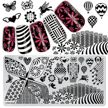 WUF 1 Pc Amusement Park Theme DIY Nail Image Stamping Plates 3D Round Nail Art Templates Stencils Nails Tools #YZW-N02