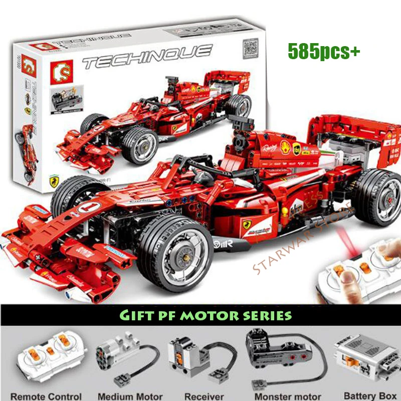 

NEW 701000 Technic F1 Racing Car MOC Remote Control RC Electric Speed Model Building Blocks Bricks DIY Toy Gifts 585Pcs