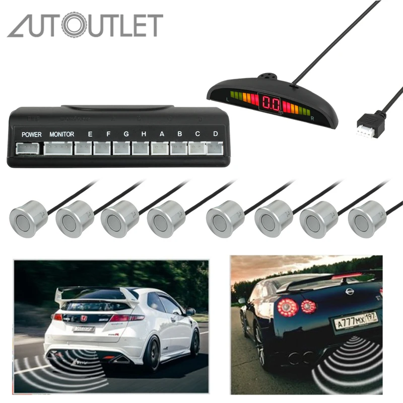 Комплект светодиодных датчиков парковки AUTOUTLET 8 набор звуковых сигналов комплект
