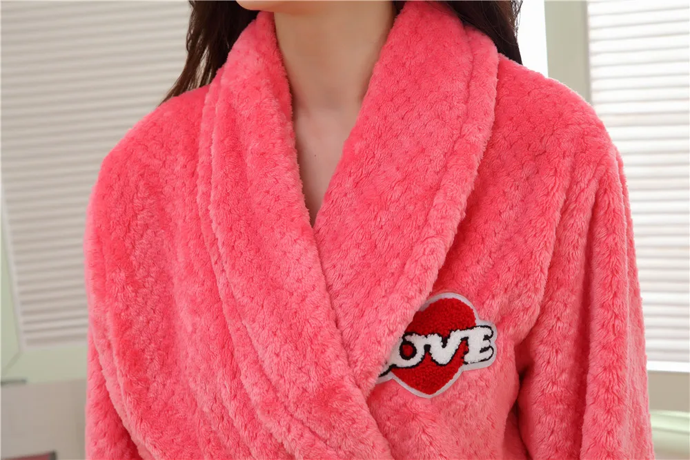 Новинка зимы женский халат свободные халаты с длинным рукавом толстые фланелевые халаты домашняя одежда для ванной пижамы для дам E0925