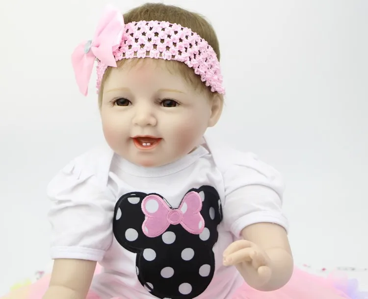 Кукла ручной работы Reborn Baby Doll 22 дюймов 55 см, мягкая силиконовая Детская кукла для девочек, улыбающаяся кукла для новорожденных, детский подарок на день рождения, Рождество