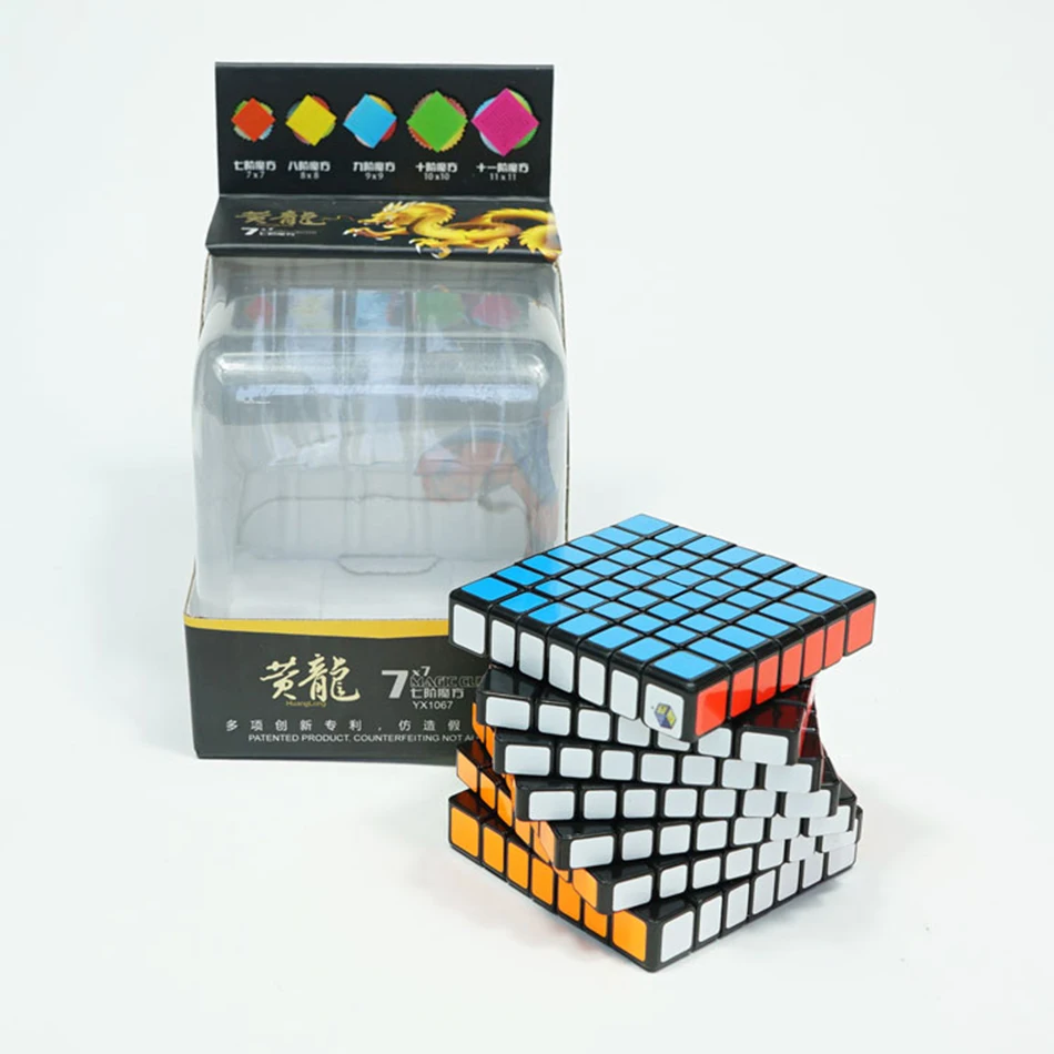 Yuxin Huanglong 7x7 куб черный/Stickerless Скорость Cube головоломка твист Весна Cubo Magico обучения Образование игрушки, Прямая поставка