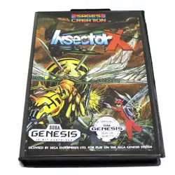 Для megadrive бытие системы 16 бит Sega MD игра картридж с розничной коробке-insector X (EU/US)