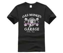 Для мужчин большой официальный 2004 Gas monkey GARAGE футболка черного цвета (небольшое отверстие)