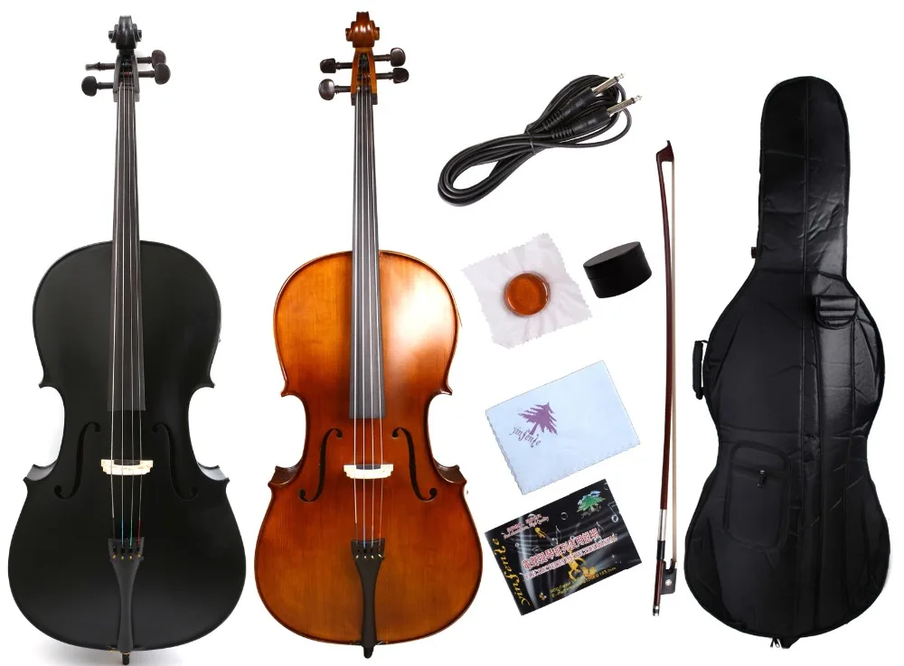 

Yinfente 4/4 Cello Full Size Cello Maple Spruce Wood Sweet Sound Ebony Fittings Cello bag Cello Bow