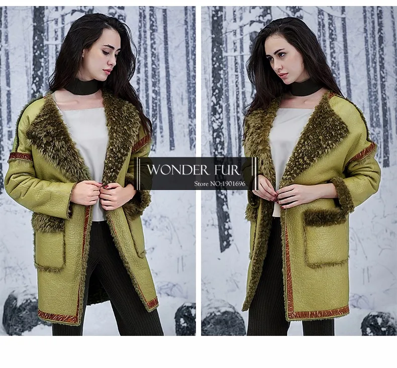 Восхитительная куртка из овчины для женщин, великолепный дизайн, австралийский мех ягненка, кожаное пальто, Двустороннее пальто из овчины