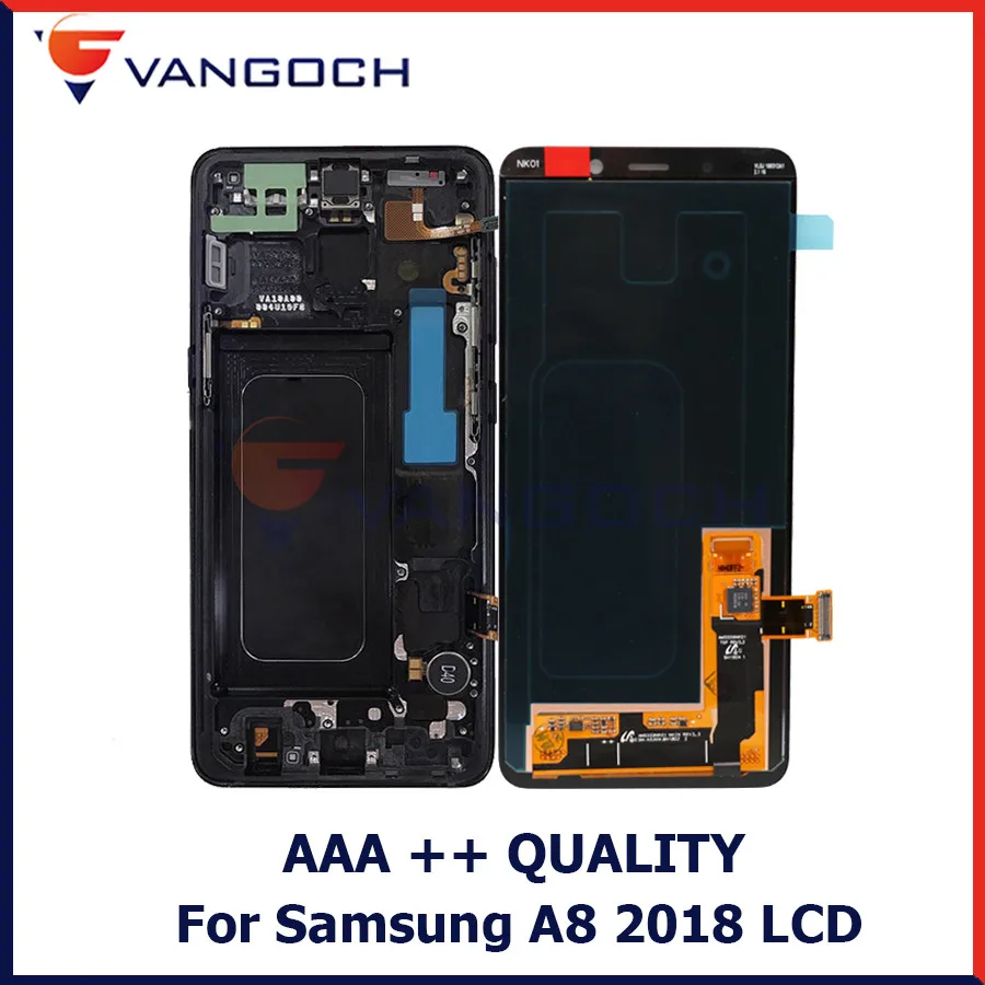 Оригинальный Super AMOLED ЖК дисплей для samsung A8 2018 экрана Сенсорный экран в сборе A530 A530F