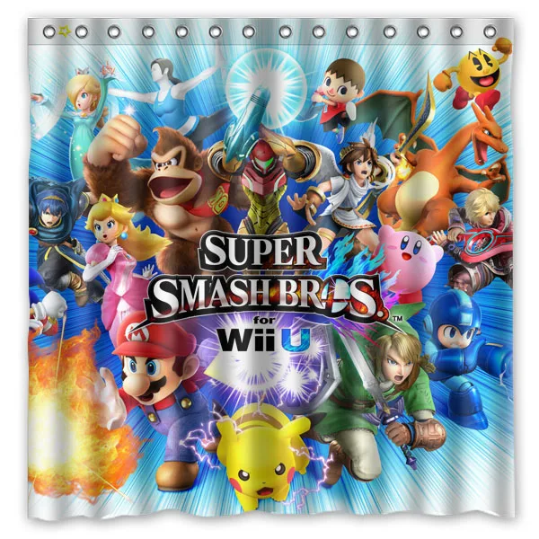 Customized Waterproof Bathroom Super Smash Bros Shower Curtain ...