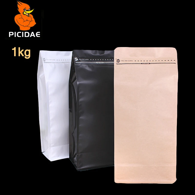 

1kg 3D Coffee Pet Bait Cat Fish Bird Dog Snack Casual Food 2 Pound Storage Bag High Large Seal Standing Zipper Eight Side Foil