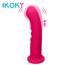IKOKY G spot Vibrator Dildo AV Stick Silicone Female Masturbation Clitoris Stimulate 10 Speed Adult Products