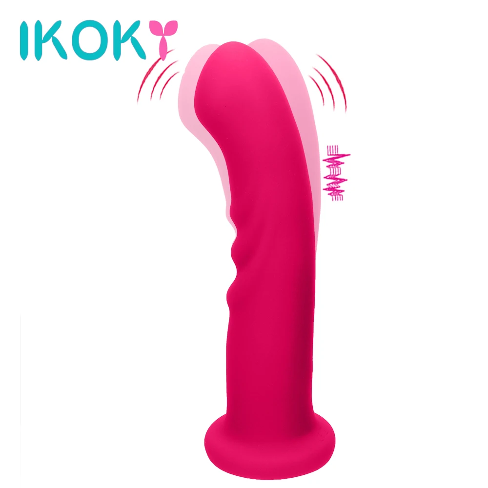 IKOKY G spot Vibrator font b Dildo b font AV Stick Silicone Female Masturbation Clitoris Stimulate