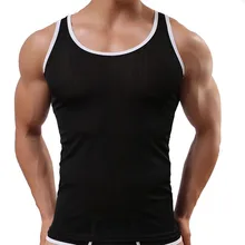 Сексуальное Сетчатое Мужское нижнее белье бодибилдинг безрукавки прозрачные колготки нижнее белье жилет Размер M L XL