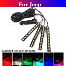 car styling 7Colors Atmosphere Lights Car Interior Decoration Foot LED Lamp For Jeep Liberty Renegade Wrangler Commander