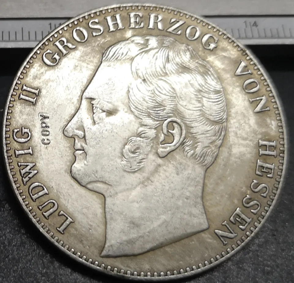 1844 Великое герцогство Гессен-Дармштадт 2 Талер/3 1/2 гульден-Людвиг II Посеребренная