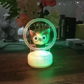 

Owl Led 3d Colorful Nightlight Creative Visual Touch Charging Table Lamps For Living Stereo Atmosphere Gift Lighting Table Lamp