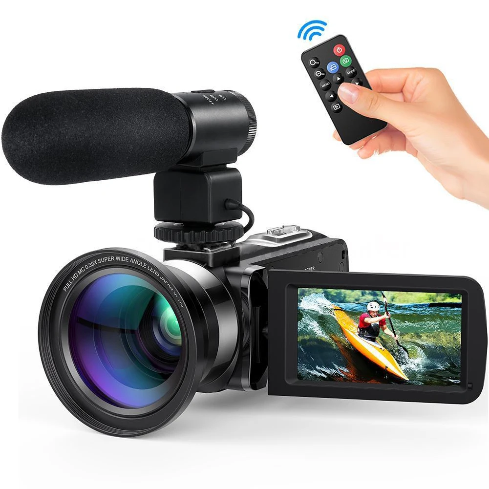 

Night Vision 24MP HD 1080P LCD Touch Screen Video Camera 16X Zoom Digital Camcorder Remote Control Wide Angle Lens/Mic Cameras