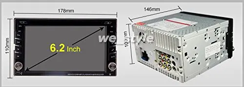 Clearance Bluetooth Double 2 Din 6.2-inch Touch screen Car Stereo Radio DVD Player BT car mp3 mp4 Mic USB SD In Dash Headunit+ remote cont 0