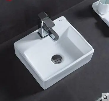 

Square white ceramic mini stage basin sinks small basin sink small balcony personality contracted