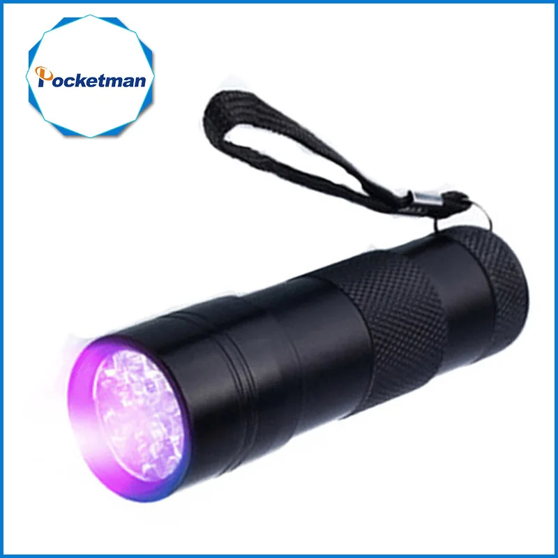 Mini 9LED UV linterna ultravioleta led Invisible tinta marcador detección antorcha luz 3AAA lámpara UV