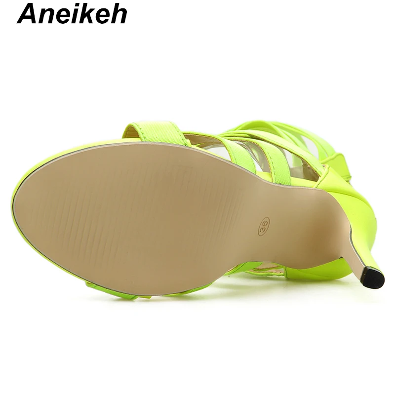 Aneikeh/Новинка года; модные летние сапоги из эластичной ткани; женская обувь до середины икры на тонком высоком каблуке; Свадебная обувь на высоком каблуке с молнией; цвет черный, зеленый; Размеры 35-43